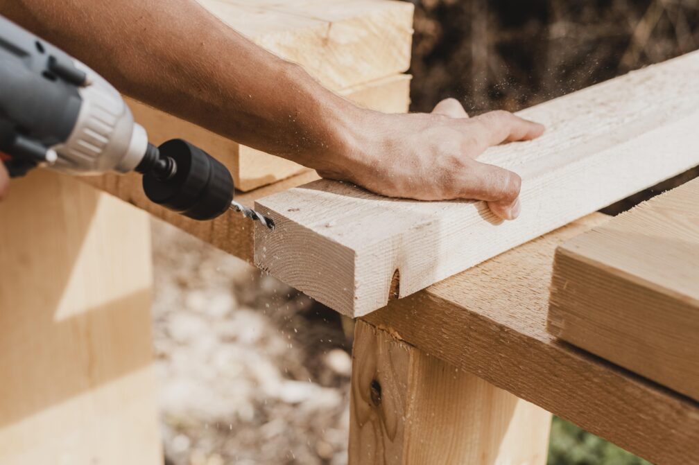 Domy drewniane. Belki domu szkieletowego.